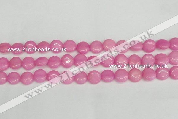 CCN3818 15.5 inches 14mm flat round candy jade beads wholesale