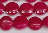 CCN3819 15.5 inches 14mm flat round candy jade beads wholesale