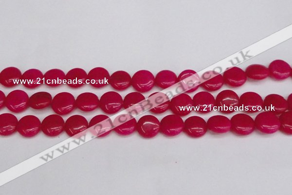CCN3819 15.5 inches 14mm flat round candy jade beads wholesale