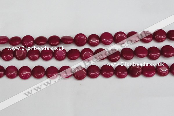 CCN3821 15.5 inches 14mm flat round candy jade beads wholesale