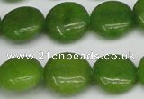 CCN3823 15.5 inches 14mm flat round candy jade beads wholesale