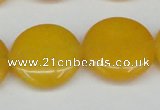 CCN3830 15.5 inches 20mm flat round candy jade beads wholesale