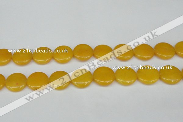 CCN3830 15.5 inches 20mm flat round candy jade beads wholesale