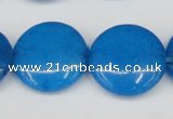 CCN3832 15.5 inches 20mm flat round candy jade beads wholesale