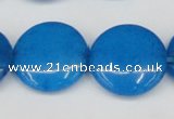 CCN3832 15.5 inches 20mm flat round candy jade beads wholesale