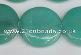 CCN3844 15.5 inches 30mm flat round candy jade beads wholesale