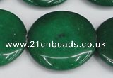 CCN3846 15.5 inches 30mm flat round candy jade beads wholesale