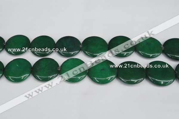 CCN3846 15.5 inches 30mm flat round candy jade beads wholesale