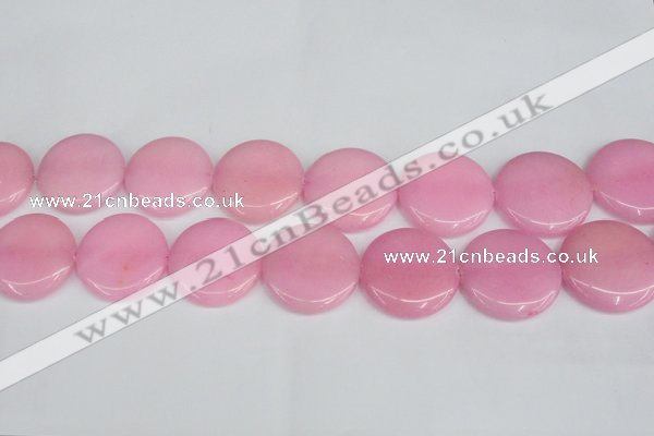 CCN3851 15.5 inches 35mm flat round candy jade beads wholesale