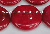 CCN3853 15.5 inches 35mm flat round candy jade beads wholesale