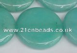 CCN3855 15.5 inches 35mm flat round candy jade beads wholesale