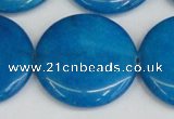 CCN3858 15.5 inches 35mm flat round candy jade beads wholesale