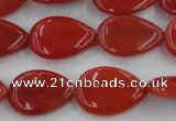 CCN3863 15.5 inches 13*18mm flat teardrop candy jade beads