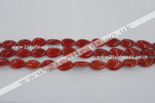 CCN3863 15.5 inches 13*18mm flat teardrop candy jade beads