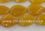 CCN3867 15.5 inches 13*18mm flat teardrop candy jade beads