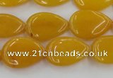 CCN3867 15.5 inches 13*18mm flat teardrop candy jade beads