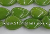 CCN3868 15.5 inches 13*18mm flat teardrop candy jade beads