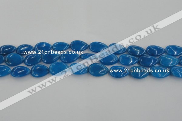 CCN3872 15.5 inches 13*18mm flat teardrop candy jade beads