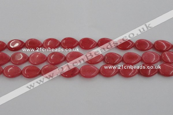 CCN3876 15.5 inches 15*20mm flat teardrop candy jade beads