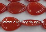 CCN3878 15.5 inches 15*20mm flat teardrop candy jade beads