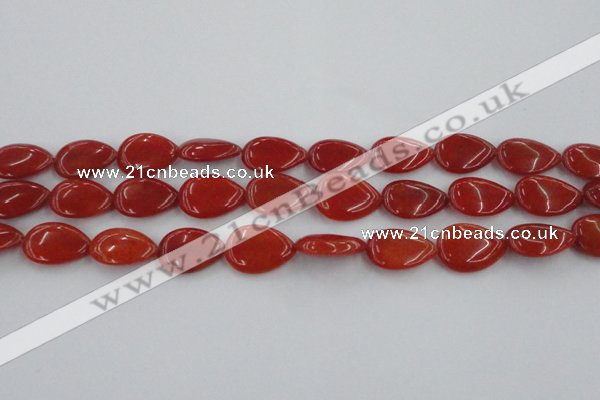 CCN3878 15.5 inches 15*20mm flat teardrop candy jade beads