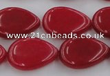 CCN3879 15.5 inches 15*20mm flat teardrop candy jade beads