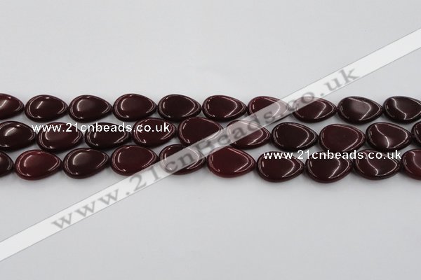 CCN3880 15.5 inches 15*20mm flat teardrop candy jade beads