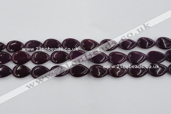 CCN3881 15.5 inches 15*20mm flat teardrop candy jade beads