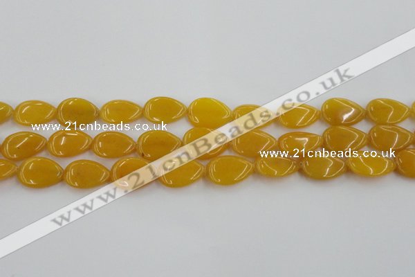 CCN3882 15.5 inches 15*20mm flat teardrop candy jade beads