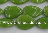 CCN3883 15.5 inches 15*20mm flat teardrop candy jade beads