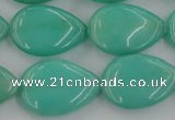 CCN3885 15.5 inches 15*20mm flat teardrop candy jade beads