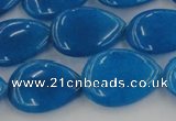 CCN3887 15.5 inches 15*20mm flat teardrop candy jade beads