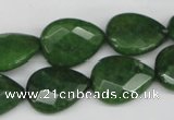 CCN389 15.5 inches 15*20mm faceted flat teardrop candy jade beads