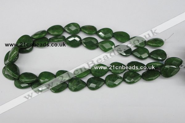 CCN389 15.5 inches 15*20mm faceted flat teardrop candy jade beads