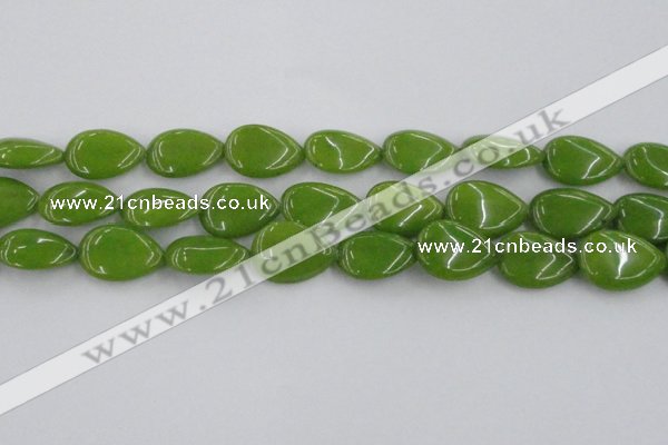 CCN3898 15.5 inches 18*25mm flat teardrop candy jade beads