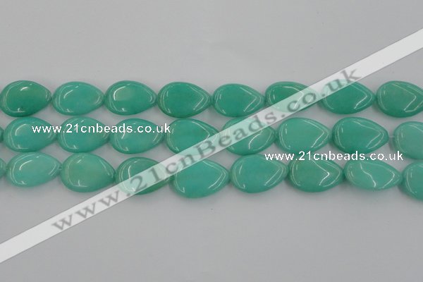 CCN3900 15.5 inches 18*25mm flat teardrop candy jade beads
