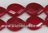 CCN391 15.5 inches 15*20mm faceted flat teardrop candy jade beads