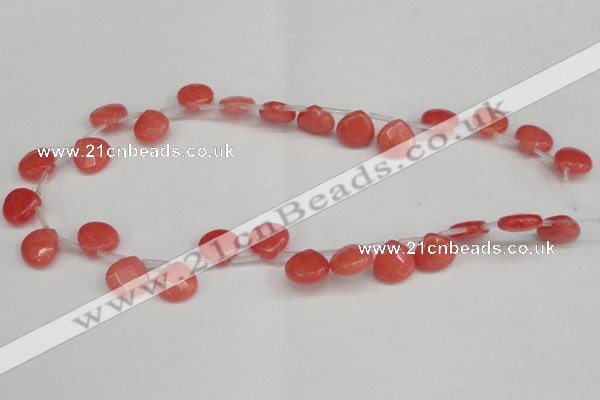 CCN3912 Top-drilled 13*13mm briolette candy jade beads wholesale