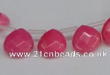 CCN3914 Top-drilled 13*13mm briolette candy jade beads wholesale