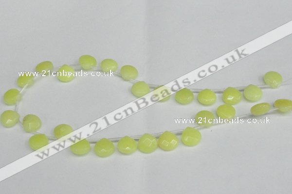 CCN3917 Top-drilled 13*13mm briolette candy jade beads wholesale