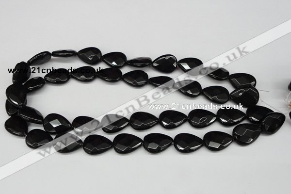 CCN392 15.5 inches 15*20mm faceted flat teardrop candy jade beads