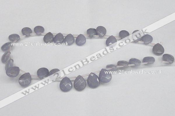 CCN3925 Top-drilled 12*15mm briolette candy jade beads wholesale