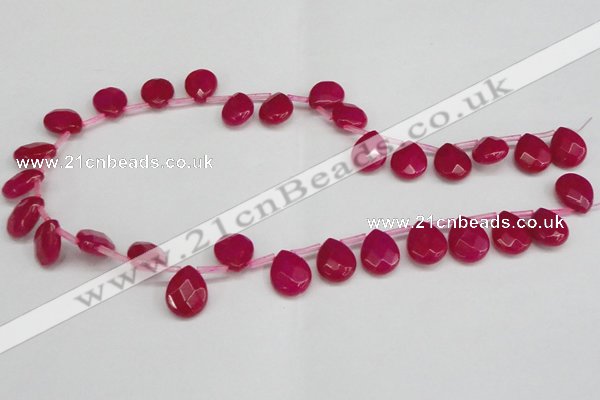 CCN3930 Top-drilled 12*15mm briolette candy jade beads wholesale