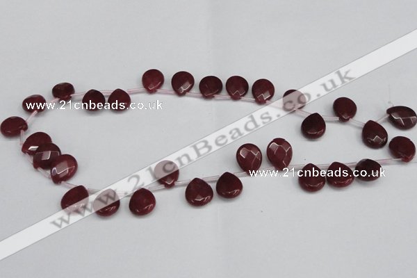 CCN3931 Top-drilled 12*15mm briolette candy jade beads wholesale