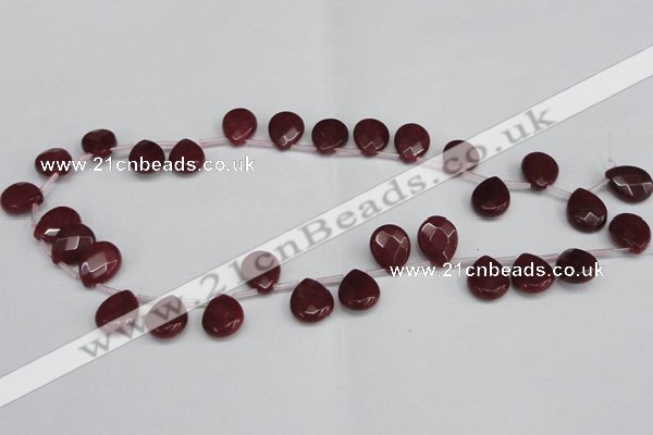 CCN3931 Top-drilled 12*15mm briolette candy jade beads wholesale