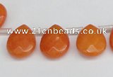 CCN3932 Top-drilled 12*15mm briolette candy jade beads wholesale