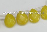 CCN3934 Top-drilled 12*15mm briolette candy jade beads wholesale