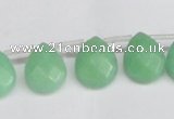 CCN3935 Top-drilled 12*15mm briolette candy jade beads wholesale