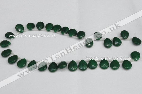 CCN3936 Top-drilled 12*15mm briolette candy jade beads wholesale