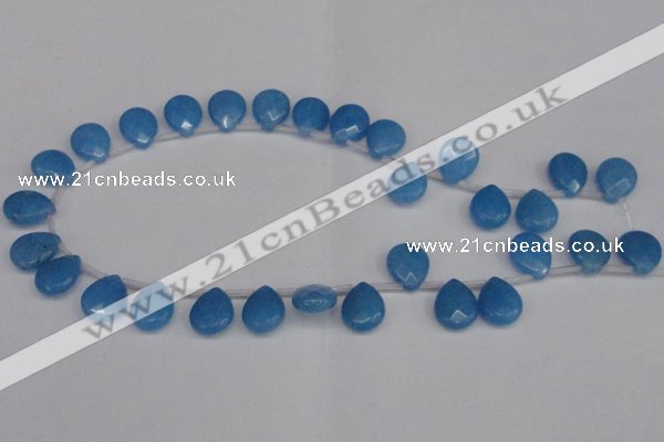 CCN3938 Top-drilled 12*15mm briolette candy jade beads wholesale